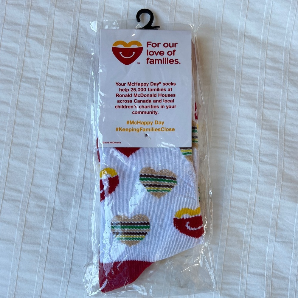McDonalds 2018 Unisex Heart Burger and Happy Meal Socks